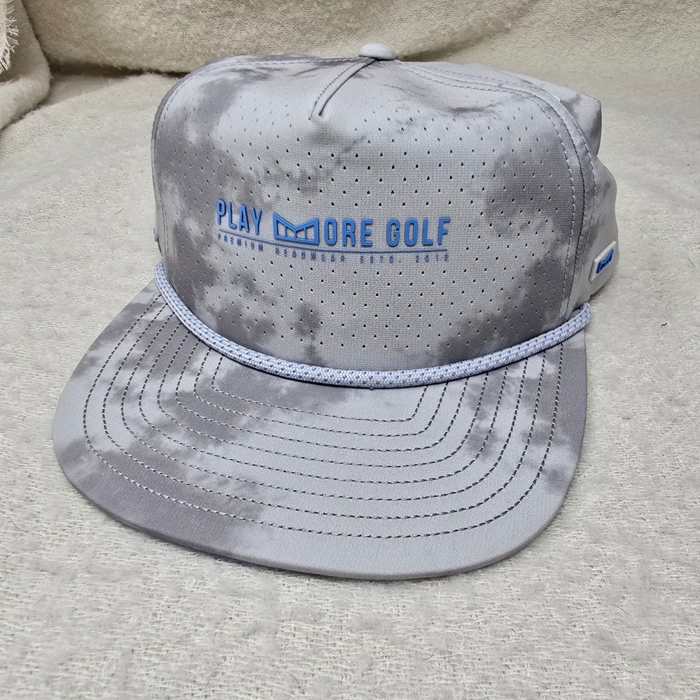 Melin Links Hydro Hat Mens Large Grey Tie Dye Play More Golf Snapback Cap NEW